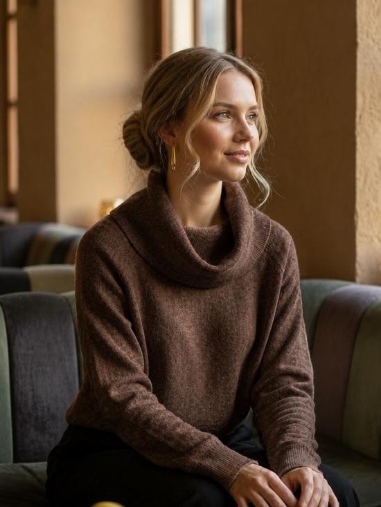 Nicole Miller Sweaters - In Brown! Nicole Miller New York extra fine 100% merino wool sweater.